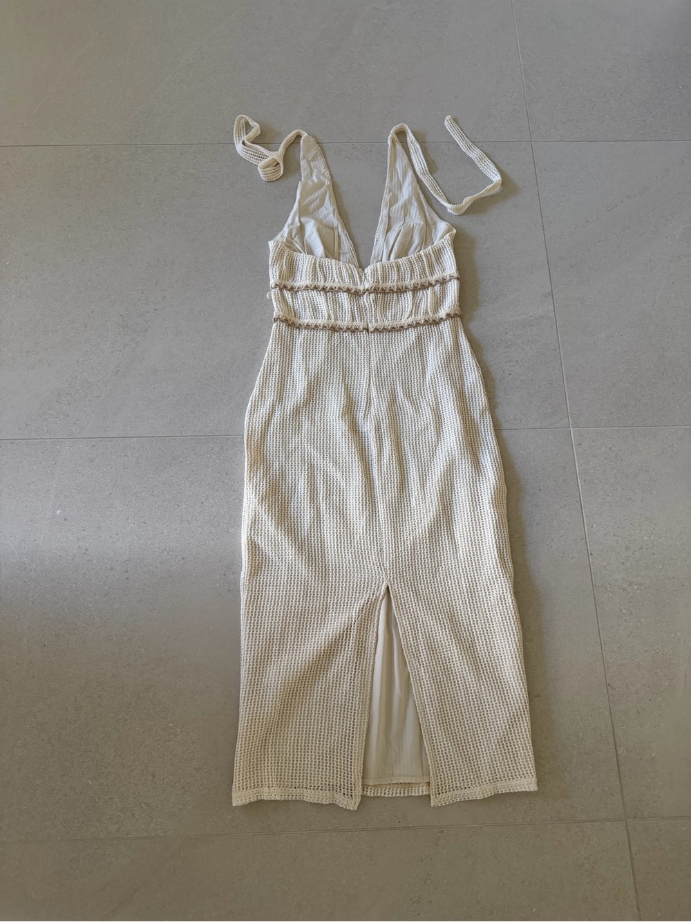 12th Tribe Divine Ivory Shell Embellished Midi Dress - Picture 7 of 10